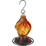 Sunburst Sipper Recycled Handblown Glass Hummingbird Feeder 13oz