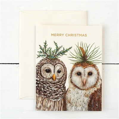 Winter Owls Merry Christmas Card