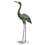 Green Patina Crane Decor