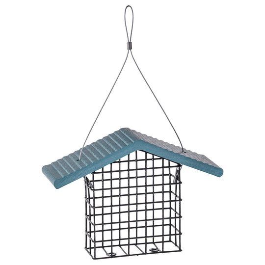 Single Suet Feeder with Recycled Roof - Lake Blue