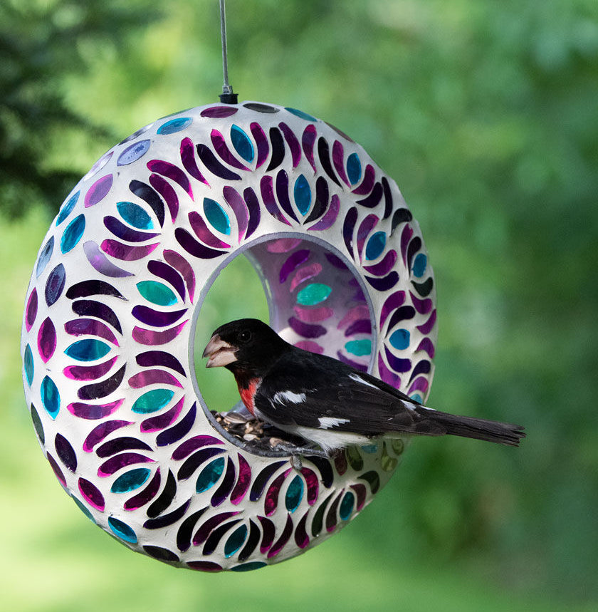 Mosaic Glass Round Fly Through Feeder