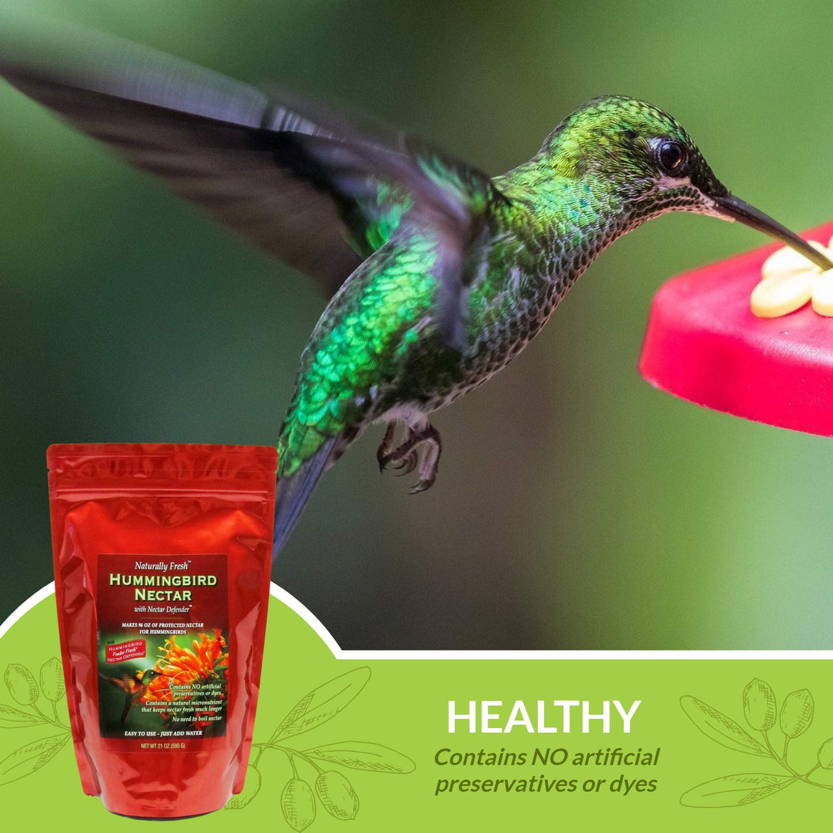 Naturally Fresh Hummingbird Nectar with Feeder Fresh (TM) Nectar Defender (TM) Powder Nectar