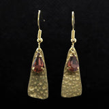 Hammered Teardrop Crystal Earrings