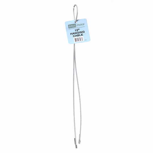 Silver Bird Feeder Push In Hanging Cable 15"