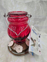Ruby Visions Antique Glass Hummingbird Feeder 25oz